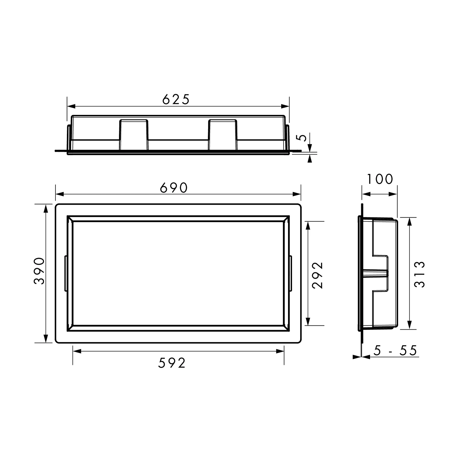ESS Storagefit Container Wandnische 60 x 30 x 10 cm