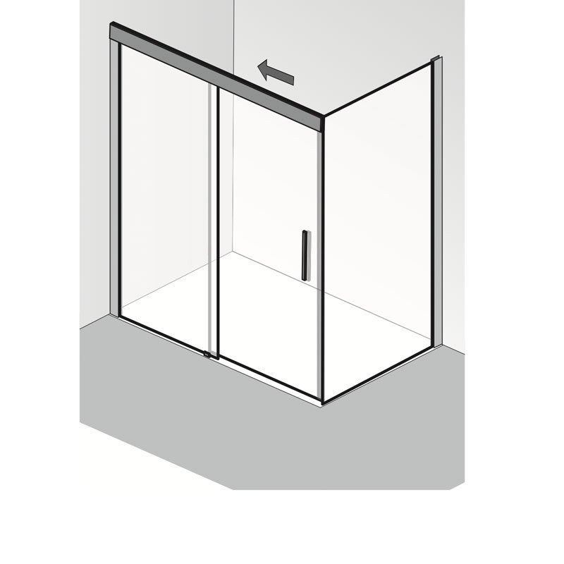 HSK Atelier Plan Schiebetür 2-teilig mit Seitenwand 100 x 90