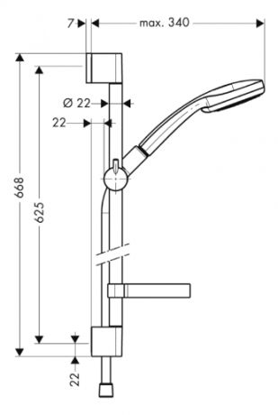 Hansgrohe Croma 100 Vario/Unica C Set 65 cm DN15