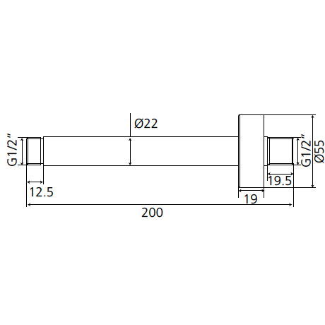 Hardys Aqva.Pure Deckenarm 200 mm