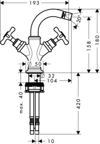 Hansgrohe Axor Montreux Bidetmischer Zweigriff