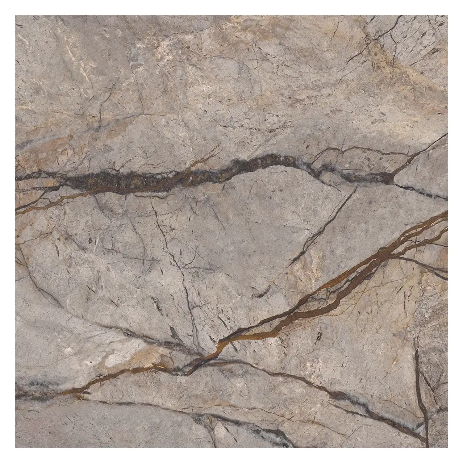 Marmor Optik Fliese Silver Roots 88,9 × 88,9 cm Matt