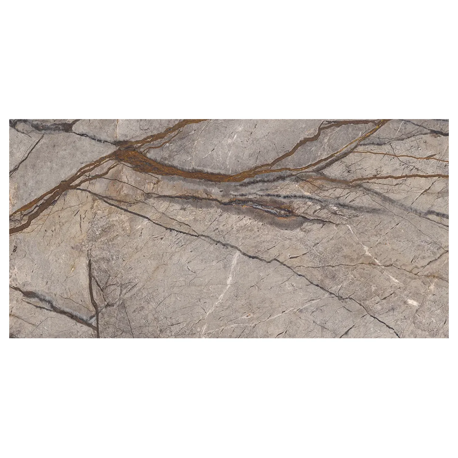 Marmor Optik Fliese Silver Roots 59,2 x 118,6 cm Matt
