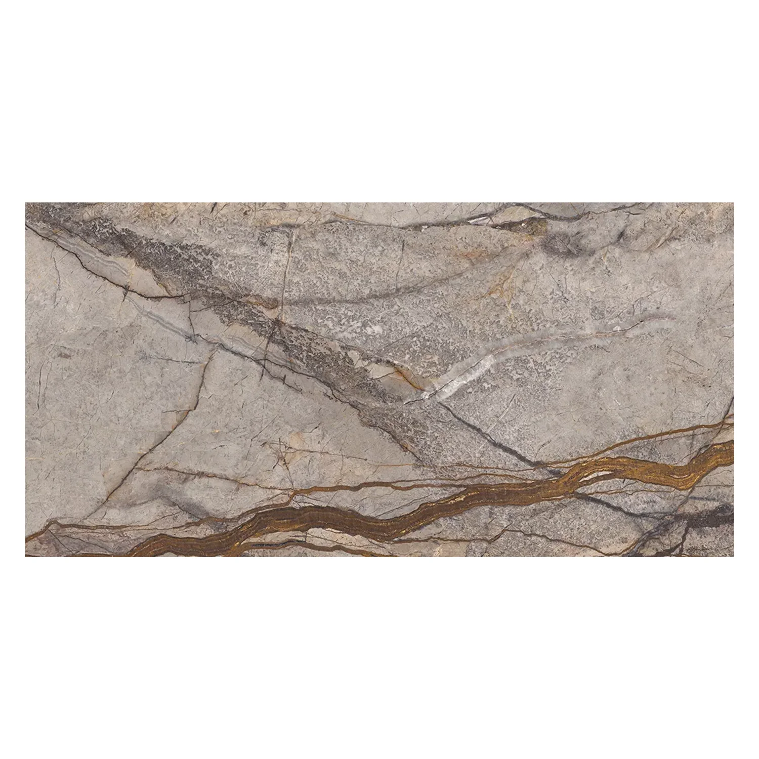 Marmor Optik Fliese Silver Roots 44,35 x 88,9 cm Poliert