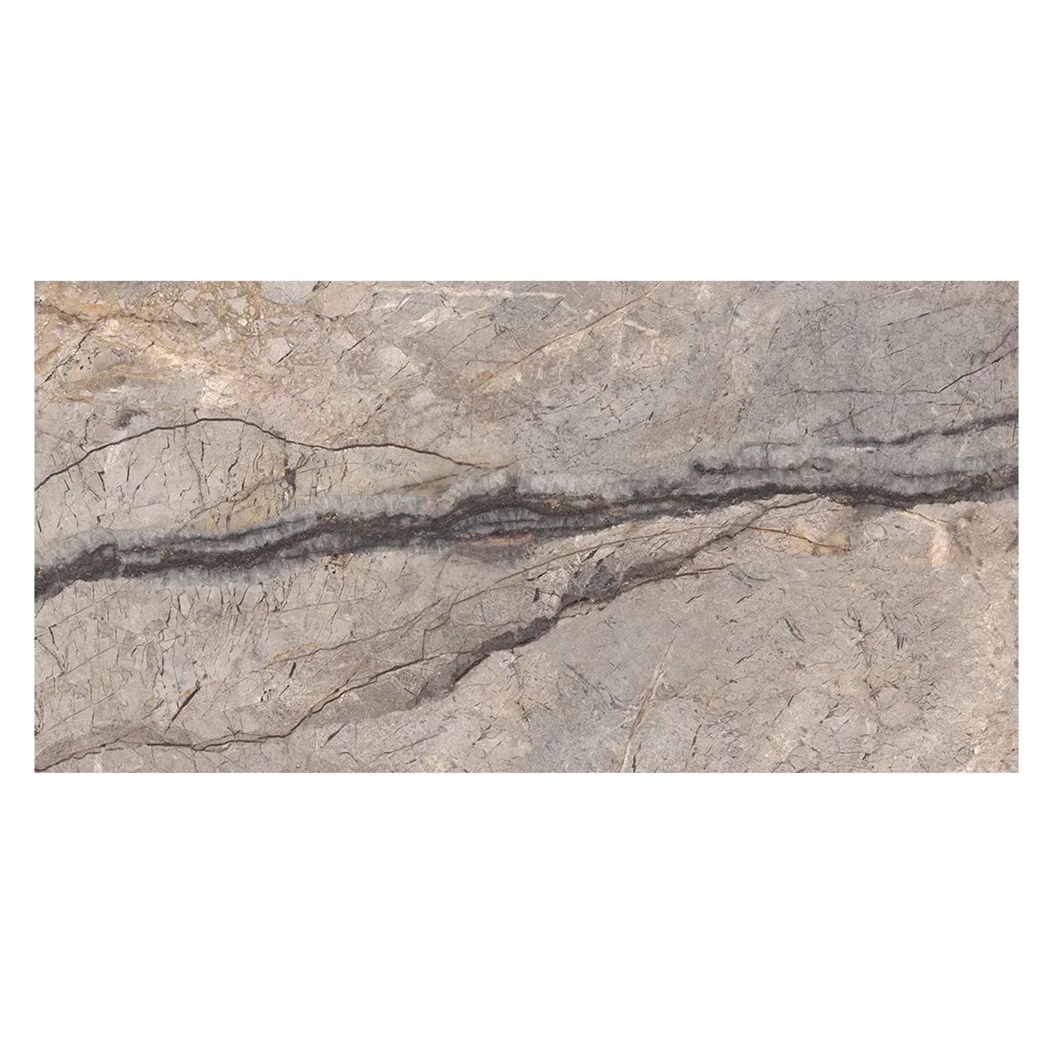 Marmor Optik Fliese Silver Roots 44,35 x 88,9 cm Poliert