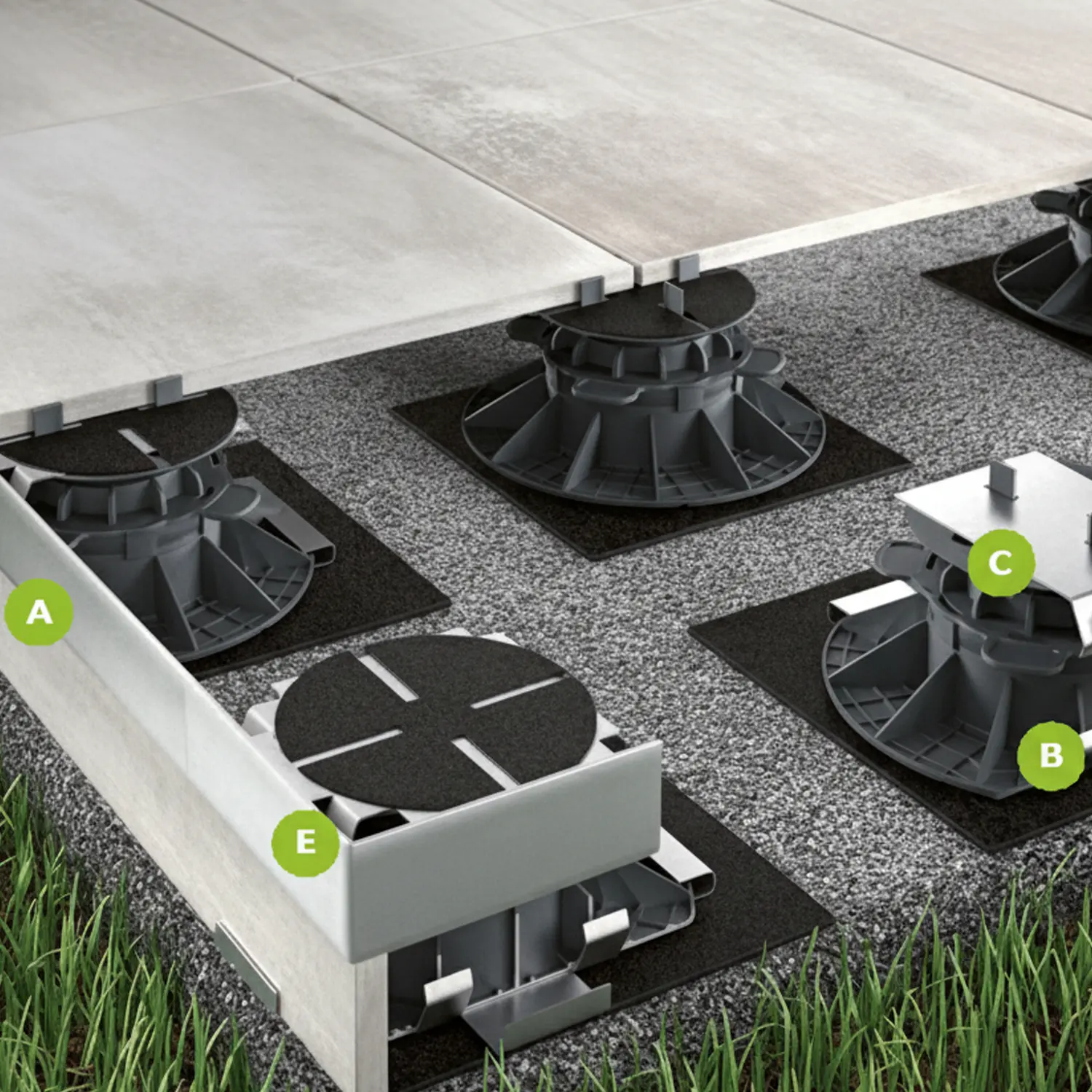 Verblendprofil für Terrassenplatten Stelzlager prostilt
