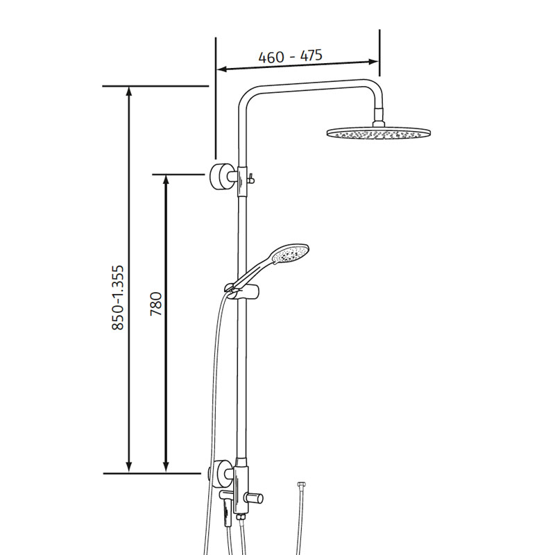 HSK RS 200 Universal Shower-Set Rund, flach, Ø 250 mm