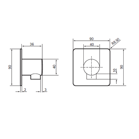 HSK Softcube Wandanschlussbogen