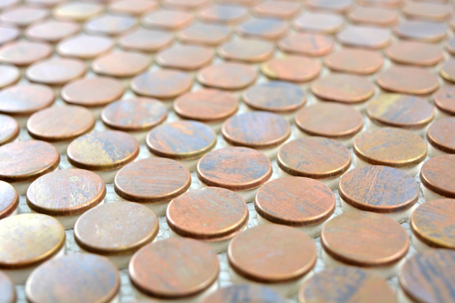 Buttons Metall Knopf-Mosaikfliesen Kupfer Optik