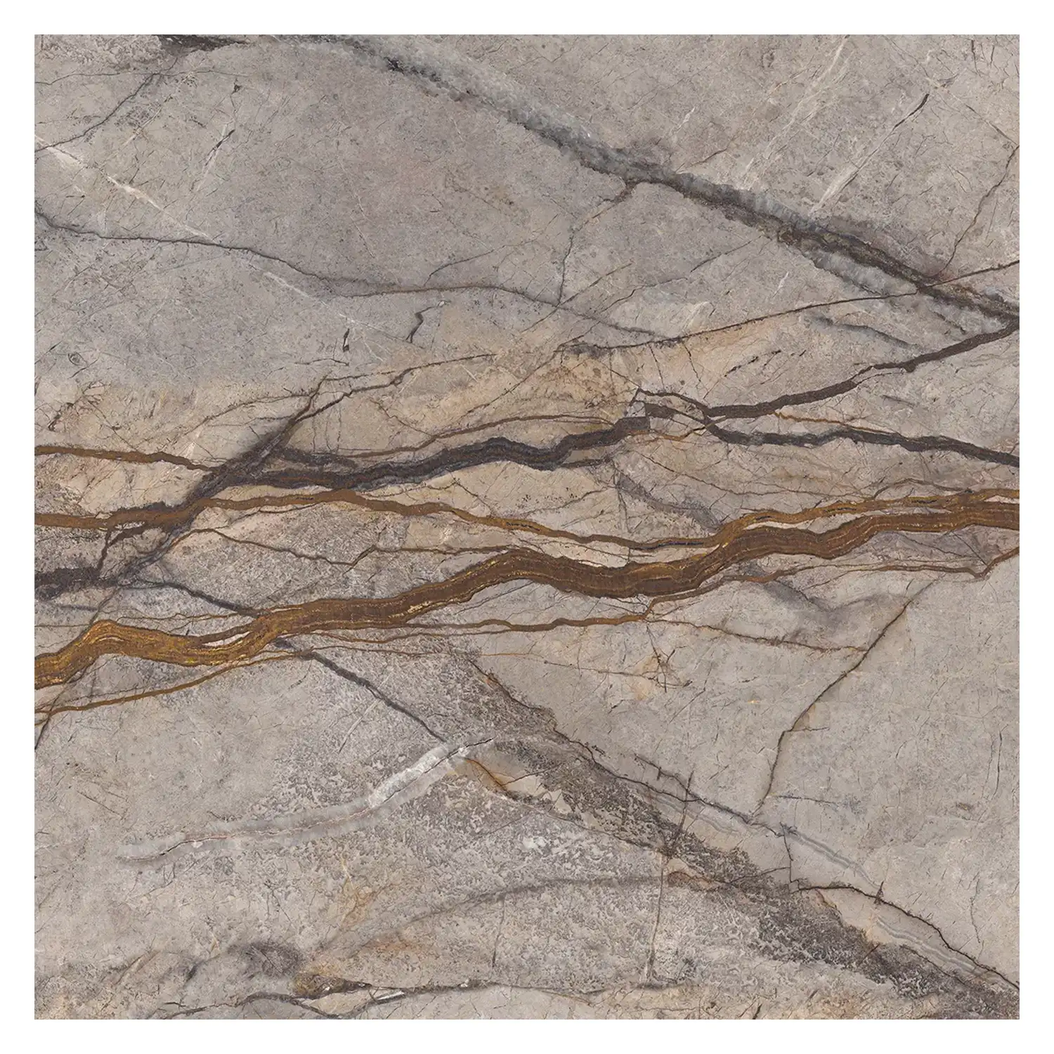 Marmor Optik Fliese Silver Roots 88,9 × 88,9 cm Poliert